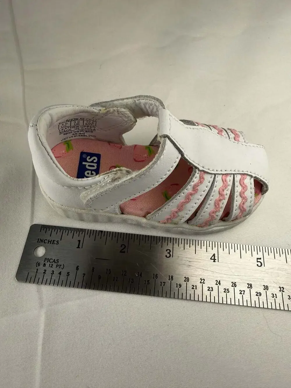Keds Suzy White Toddler Girls Leather Fisherman Sandals Size 4M